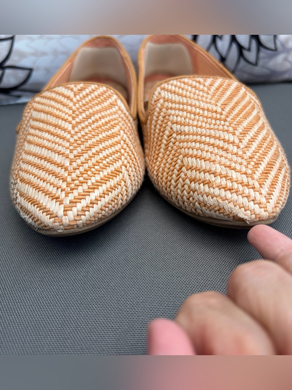 Birdies The Blackbird Loafer in Honey Herringbone Raffa Sz 6 Knot Slip On Flat - Picture 5 of 15